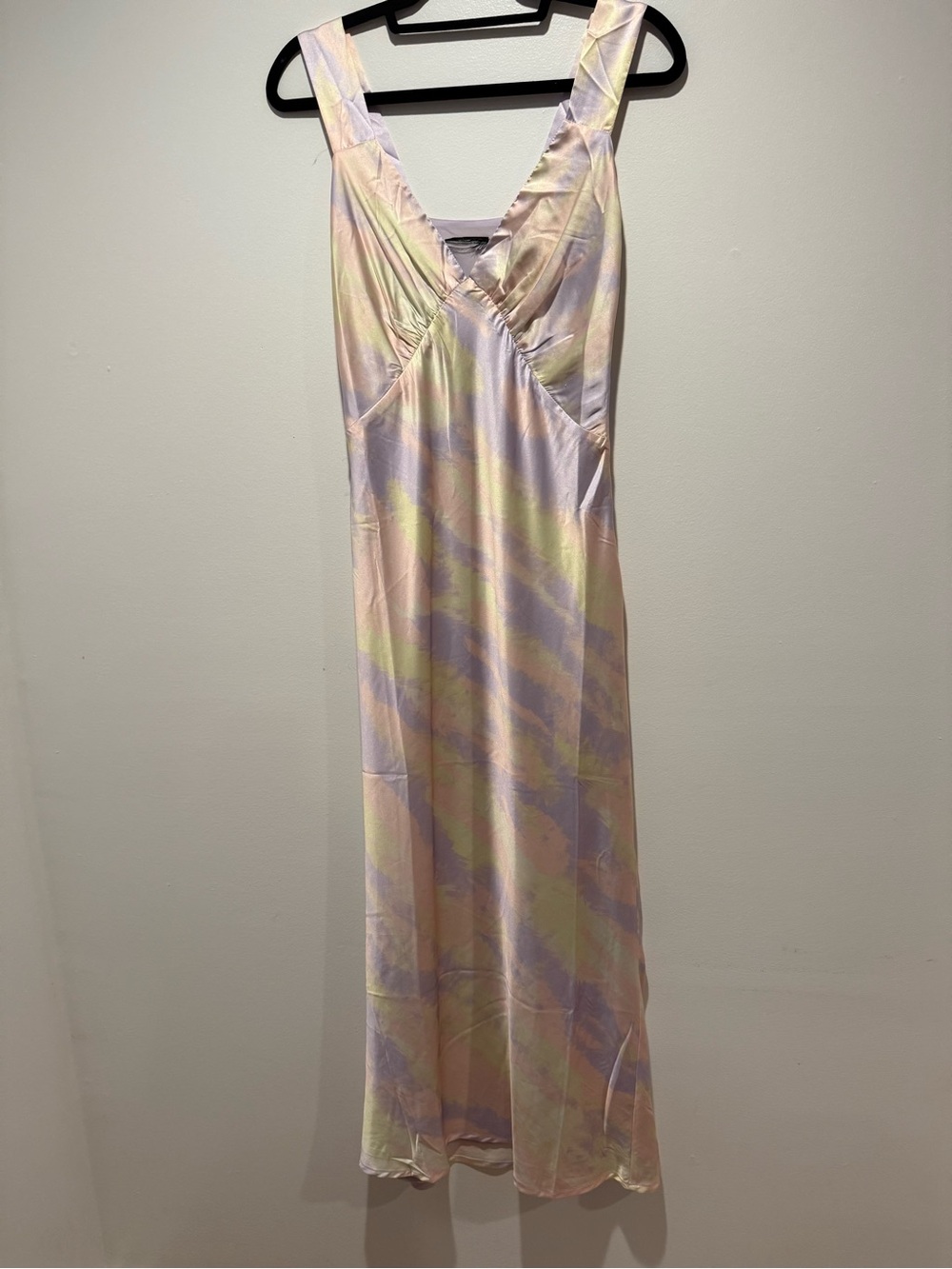 Pastel Tie-Dye Satin Slip Dress